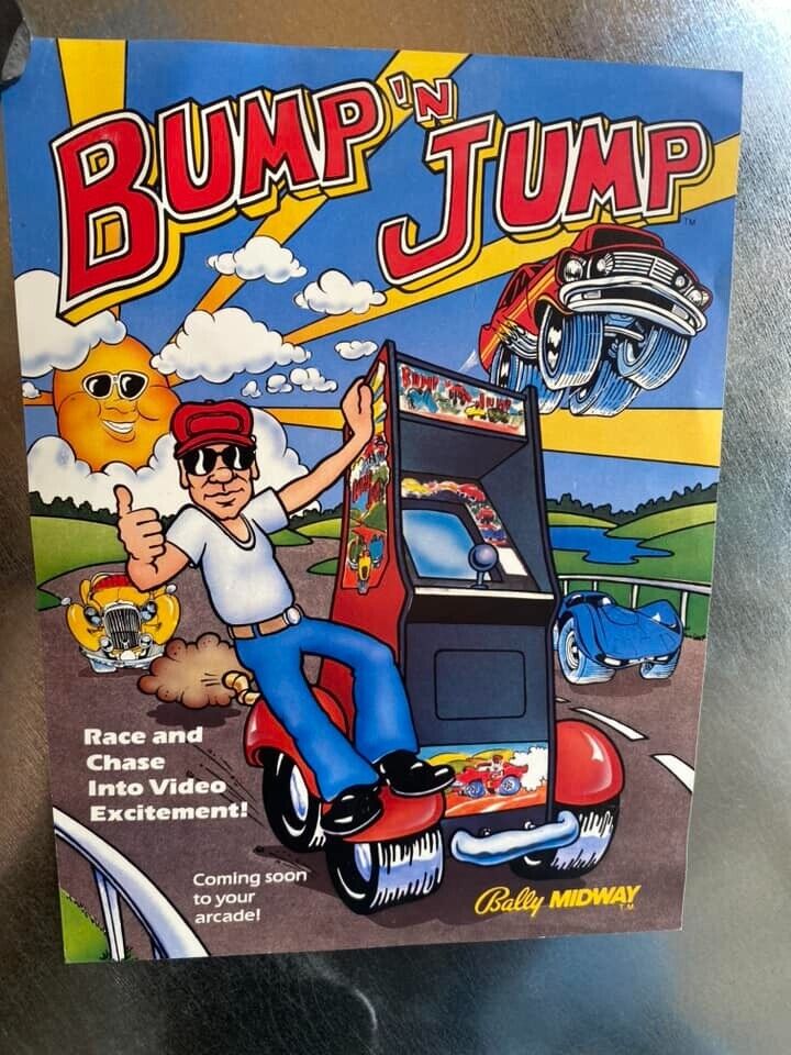 Bump 'N Jump by Bally Midway - Authentic Vintage Arcade Video Game Flyer