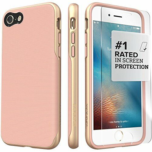 iPhone 7 Case, (Rose Gold) SaharaCase Trend Protective Kit Bundle with