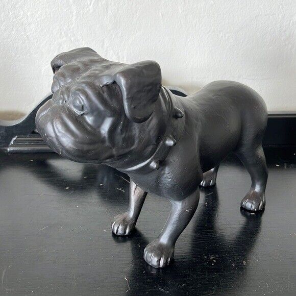 Pottery Barn Antique Bronze Metal Pug Dog Statue