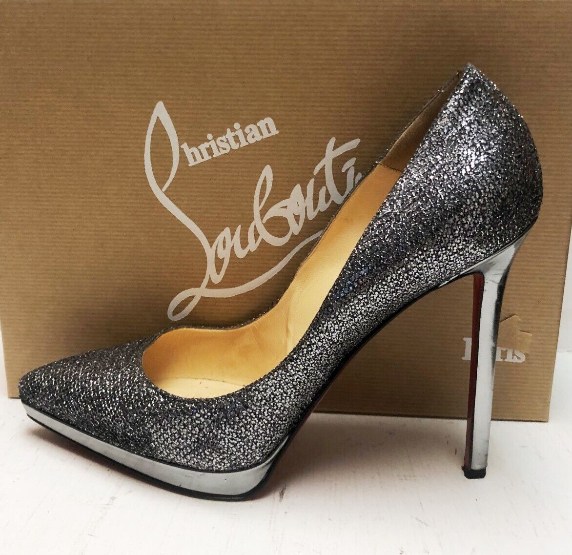 Christian Louboutin Pigalle Plato 120 Lady Glitter Heels Pumps Shoes 41 