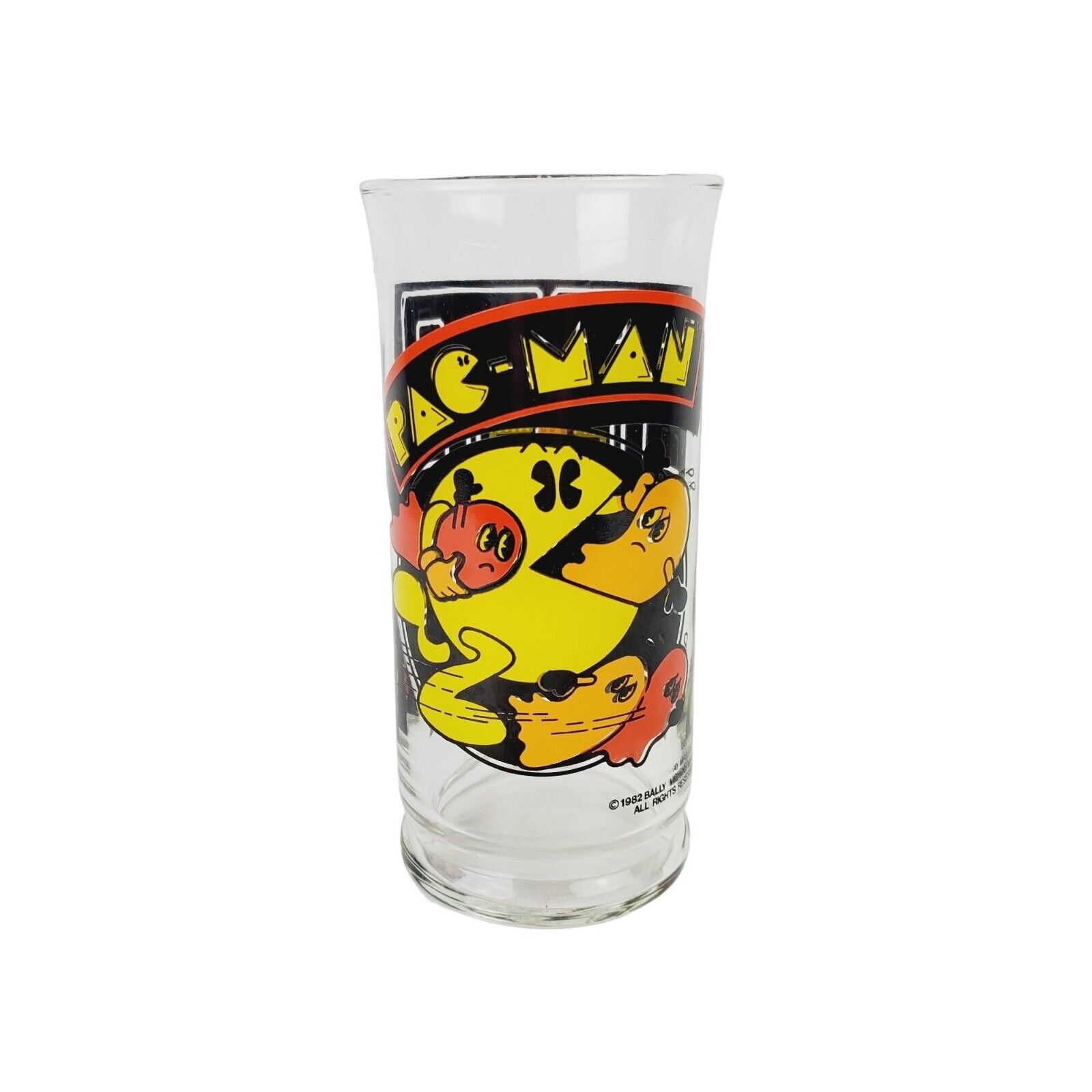 Vintage 1982 Pac-Man Glass by Bally Midway Mfg Co., 16 oz NWOB