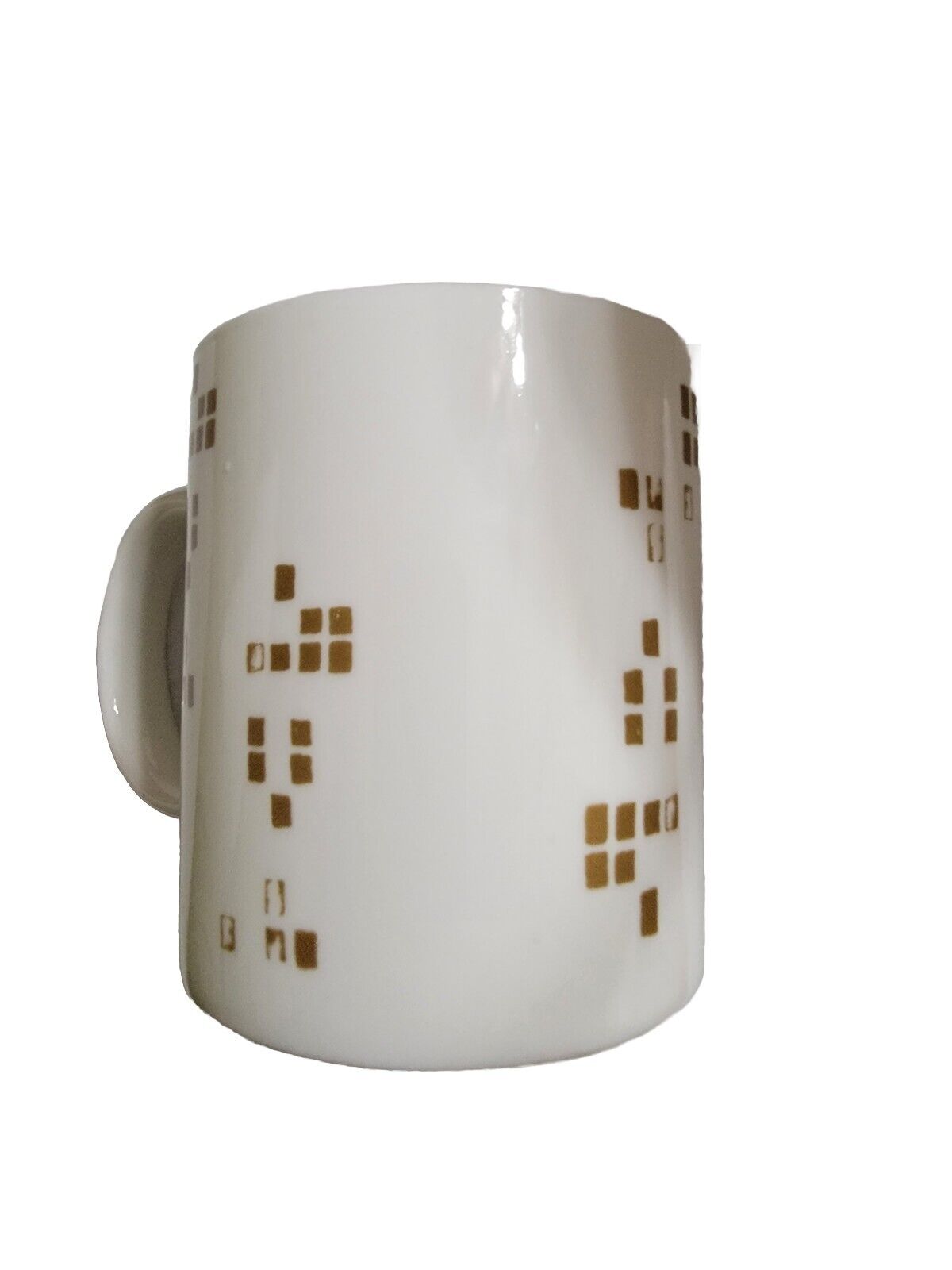 Starbucks 2014 Coffee Mug 12 oz Ceramic Cup Gold Christmas Tree COLLECTIBLE