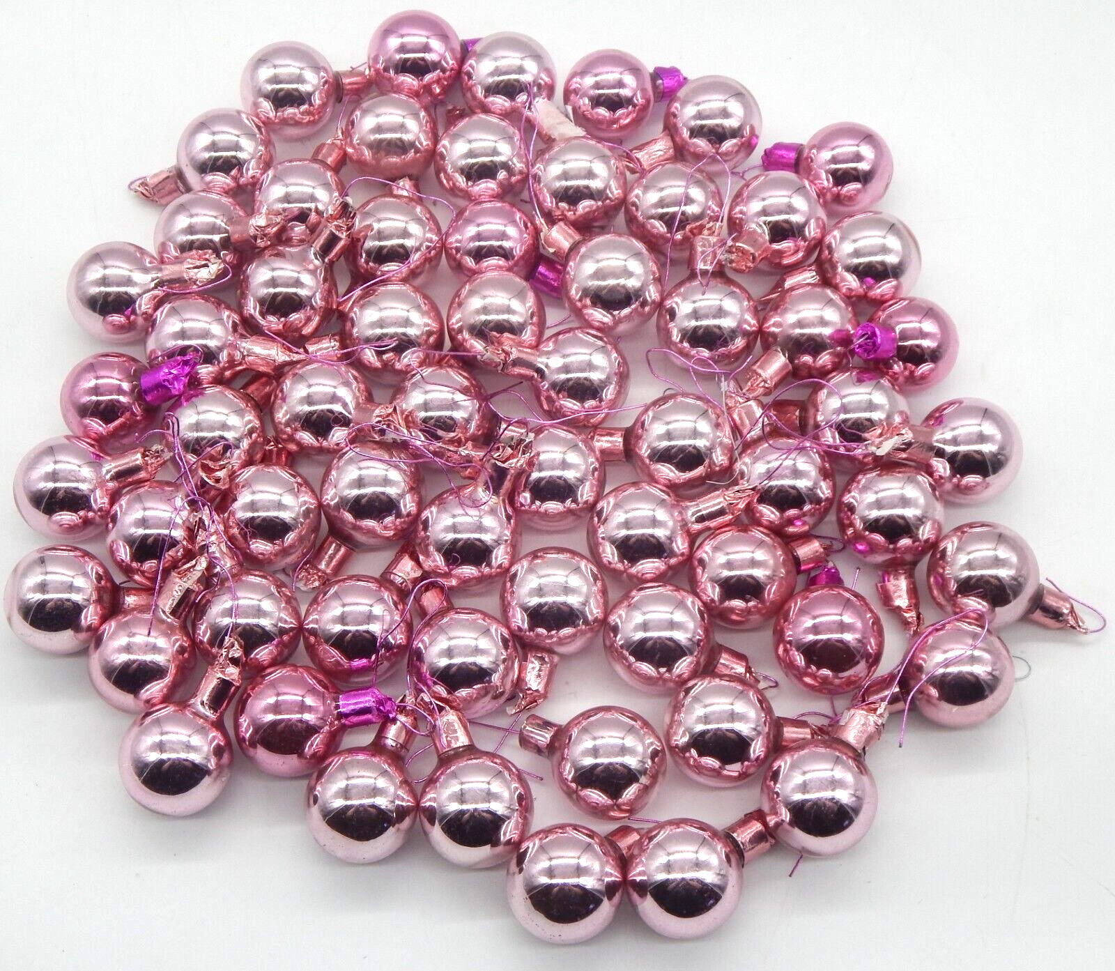 Lot of (62) Glass Pink Small Shiny 2\