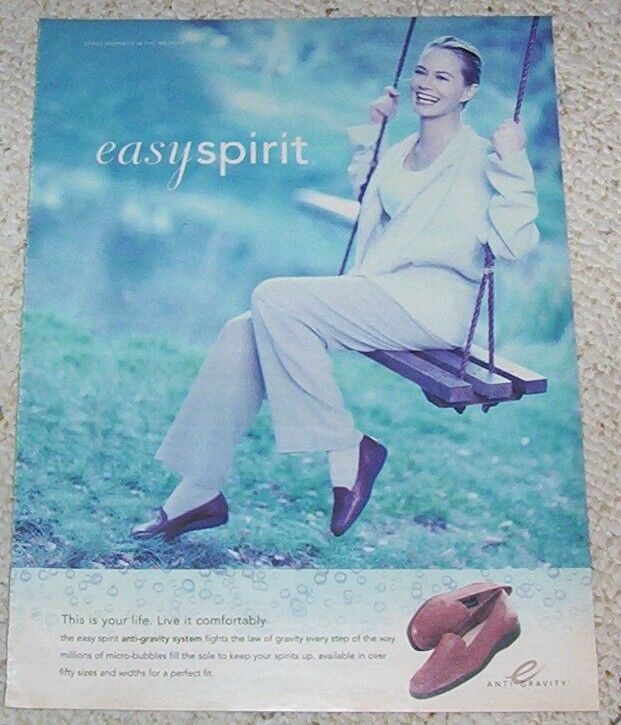 1999 print ad page - beautiful CYBILL SHEPHERD easy spirit shoes Advertising