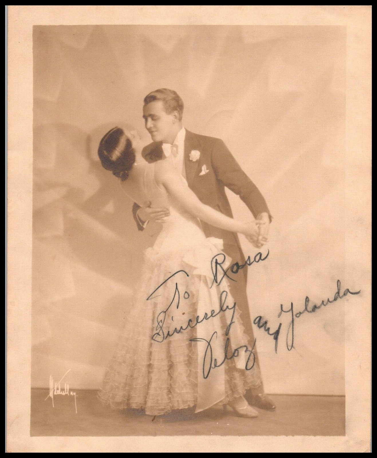 Hollywood Actor FRANK VELOZ & YOLANDA CASAZZA SIGNED Autograph 1920s Photo 261