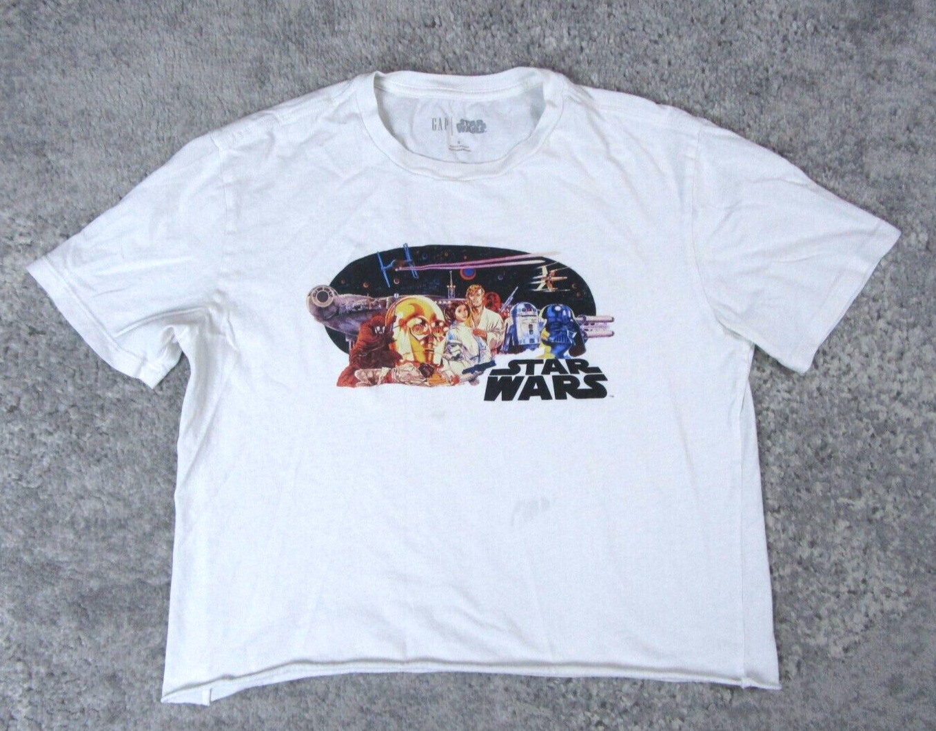 GAP x Star Wars  Tshirt Womens S Graphic White Short Sleeve Retro Movie Casual