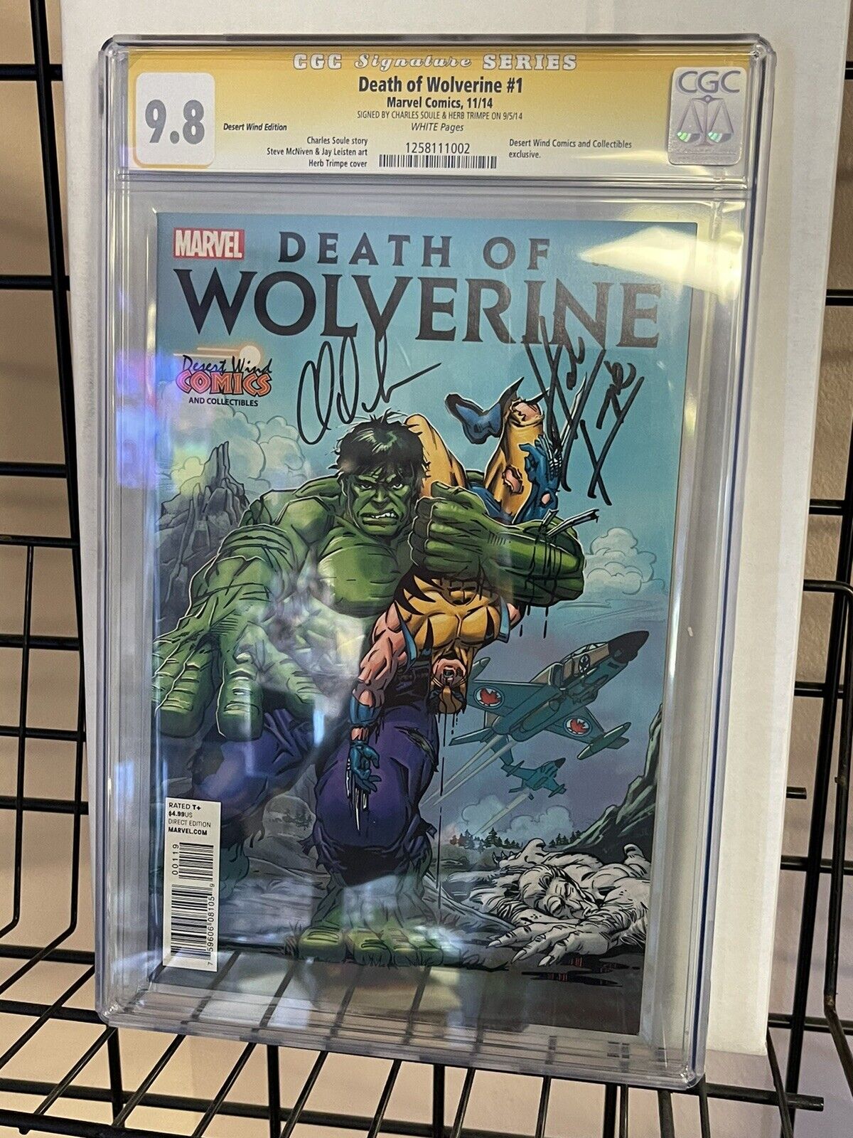 Death of Wolverine 1 Desert Wind Edition CGC 9.8 x2 Signed: Trimpe and Soule