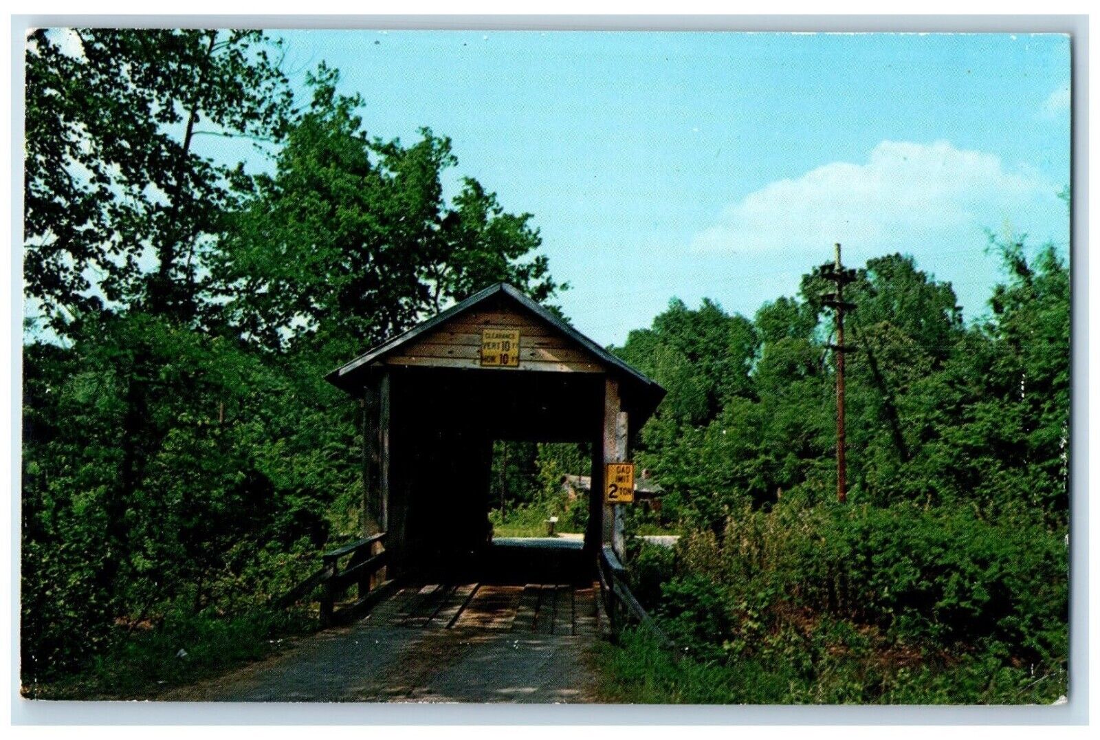 c1960\'s Coldwater Creek Covered Bridge Near Oxford Alabama AL Postcard