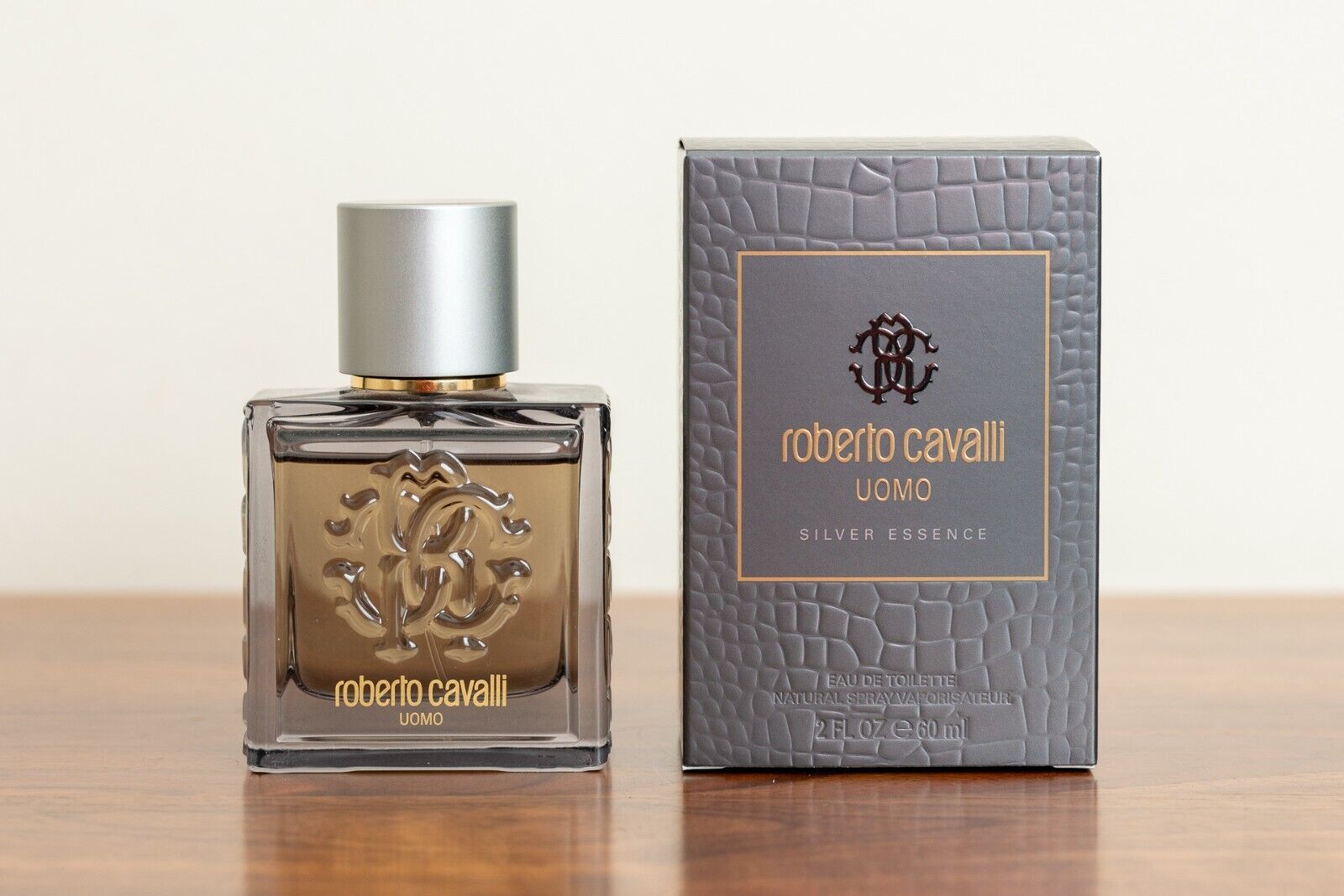 Roberto Cavalli Uomo Silver Essence 2 oz, 60 ml, Discontinued