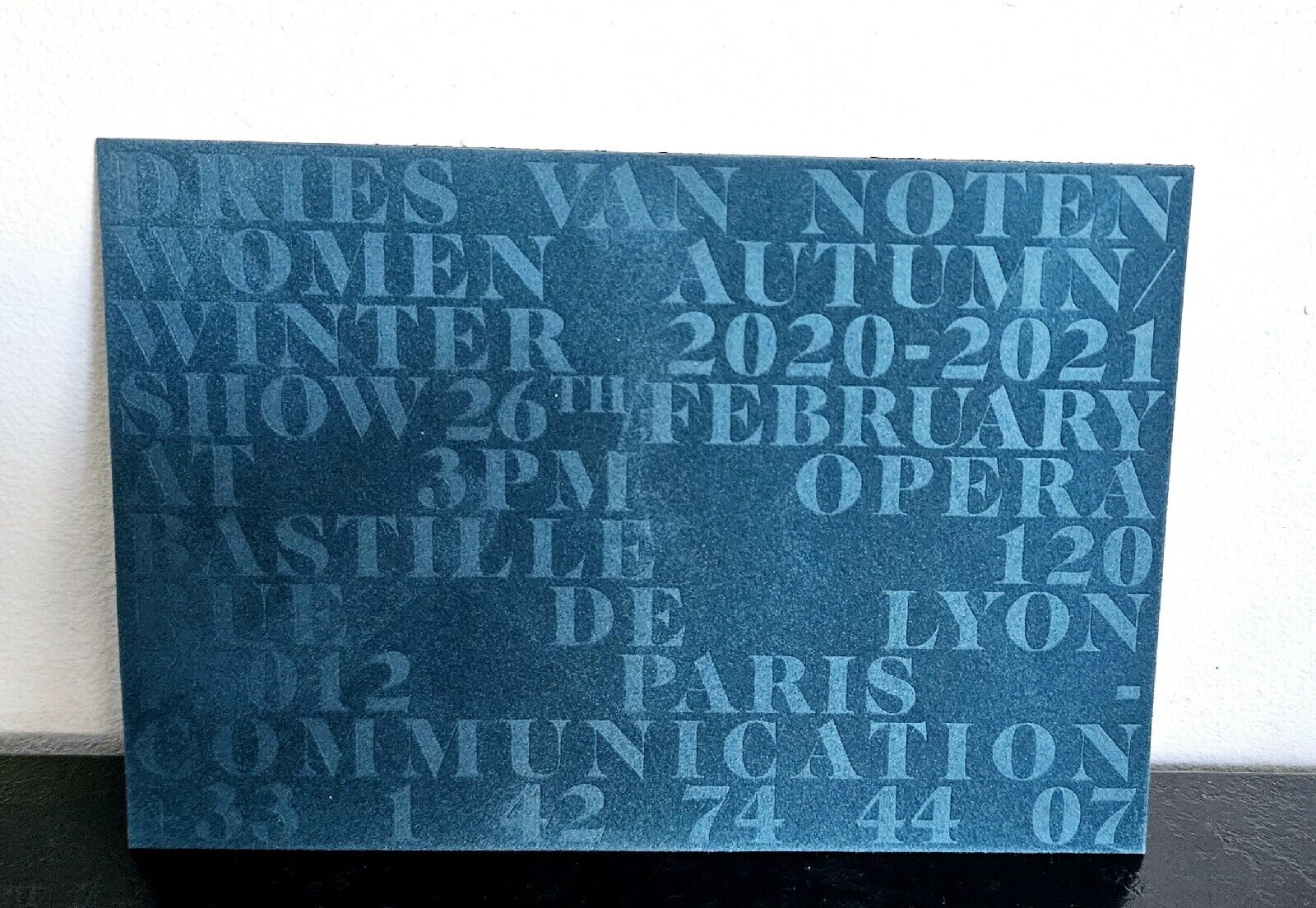 Invitation Fashion Week Paris Dries Van Notes 2020-2021