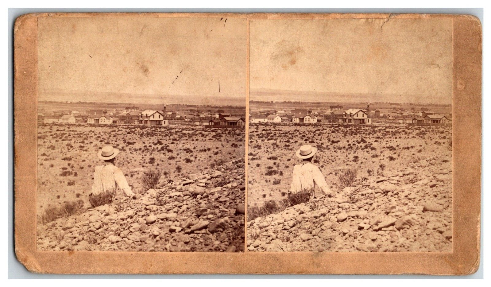 1881 Stereoview of Albuquerque New Mexico From the Foothills Ben Wettick
