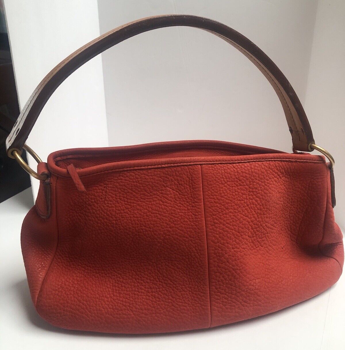 Miu Miu Bright Red Matte Pebble Leather Hobo Handbag 9” Strap