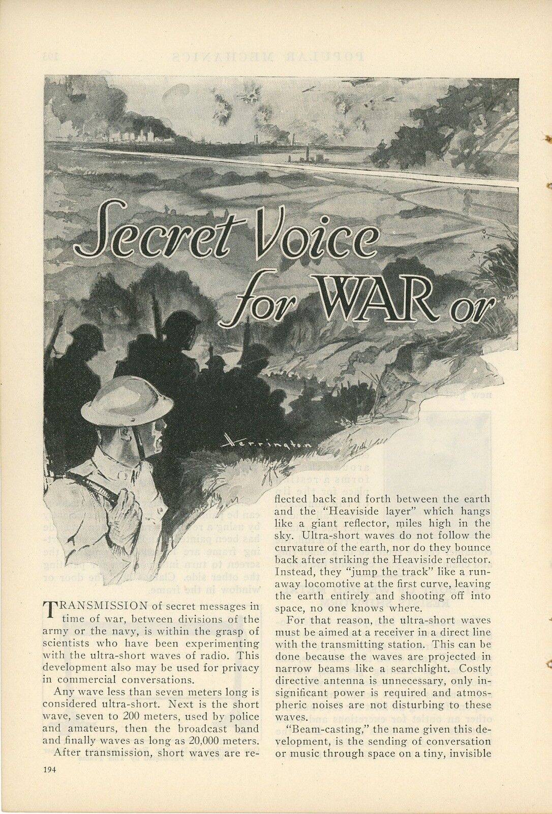 1933 Transmitting Secret Messages Via Short Wave Radio Military Communication