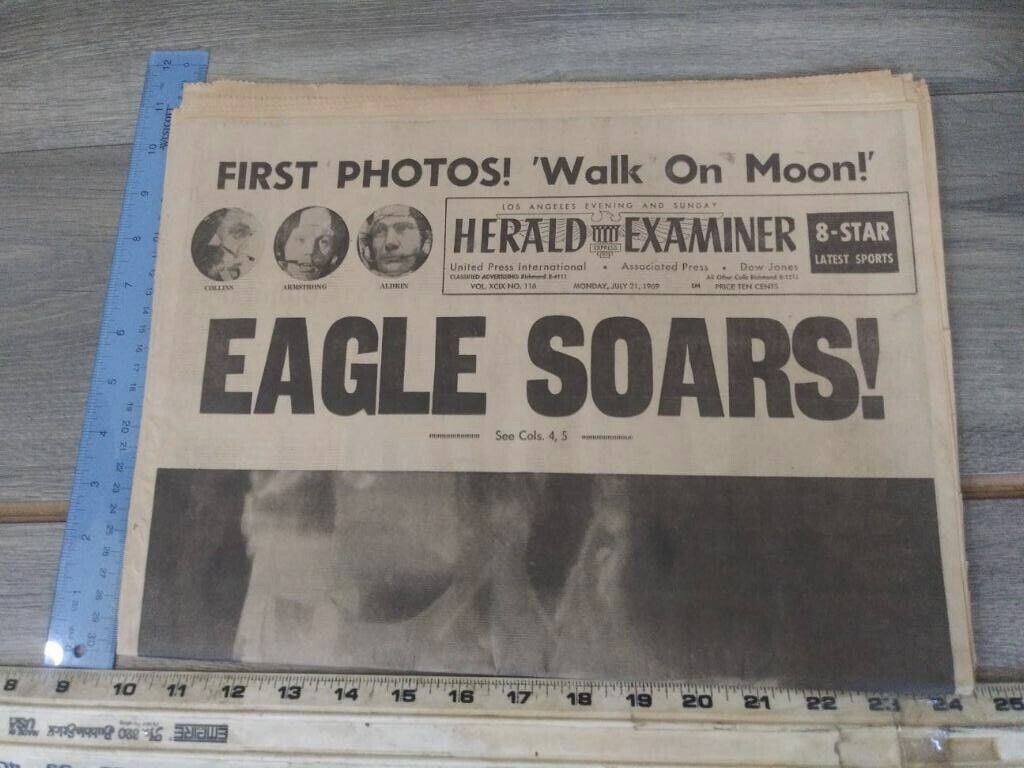 Vintage Thursday July 24th Newspapers 1969 Eagle Soars first photo walk on moon 