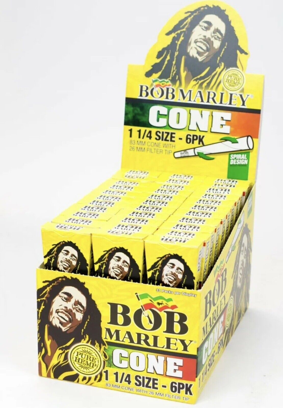Bob Marley  Cone 1 1/4 Size  10 Packs( 60 Cones)