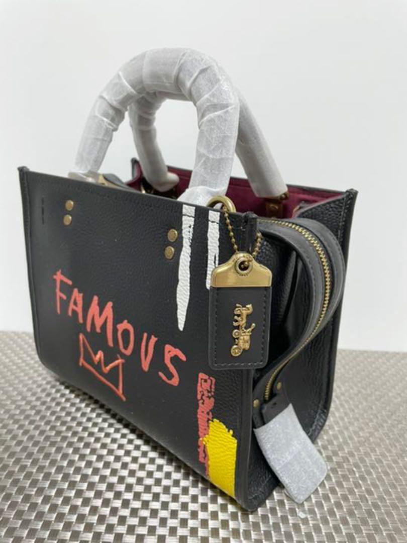 Coach x Jean Michel Basquiat 3 Way Tote Bag Shoulder Bag Black Rogue 25 2209 M