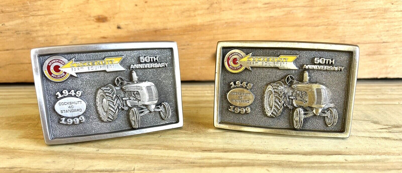 Vintage Cockshutt 50th Ann Brass Pewter Pair Of #5’s Matching Numbers Limited