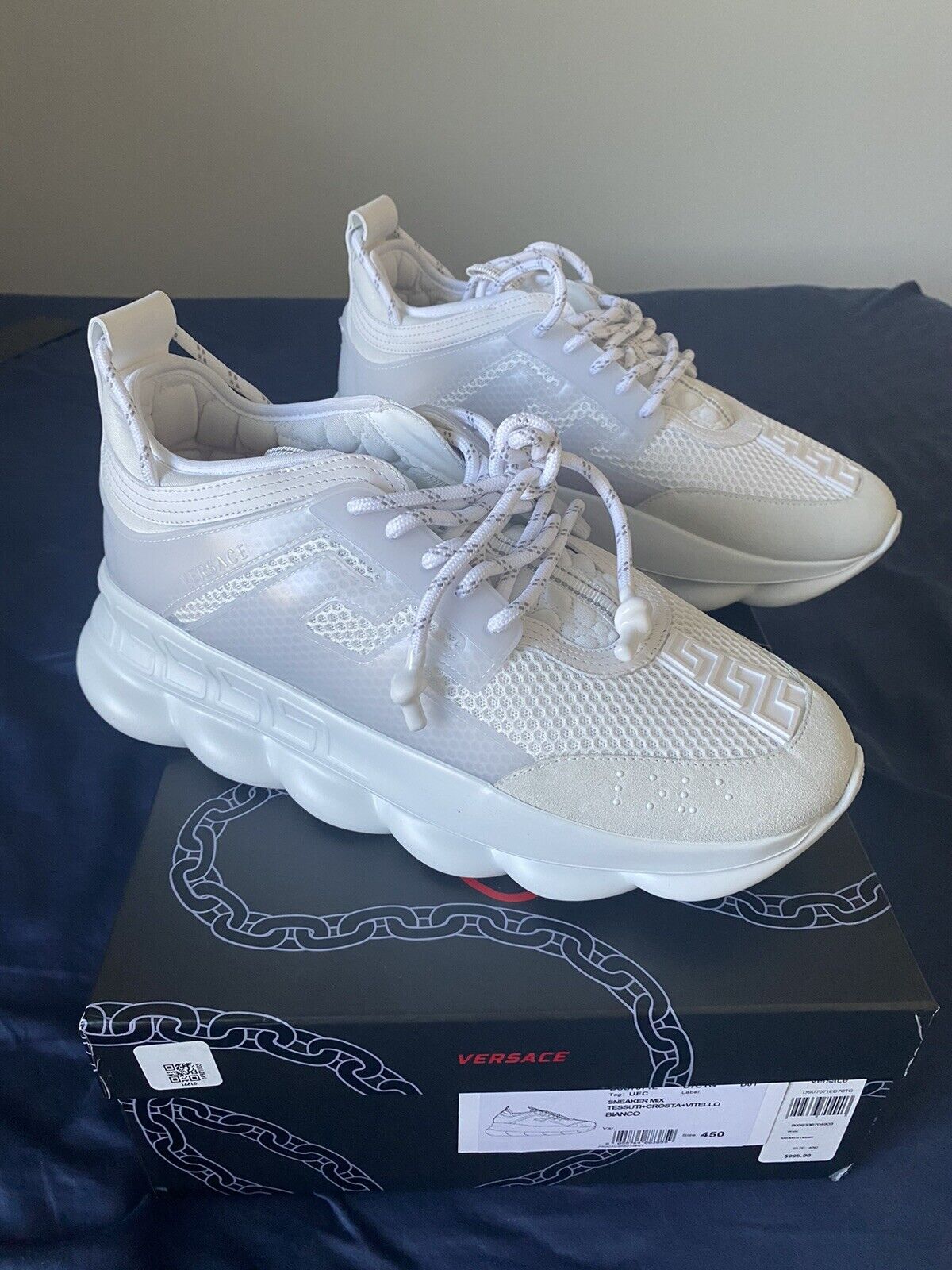 BRAND NEW versace chain reaction ‘white’ size 45/12