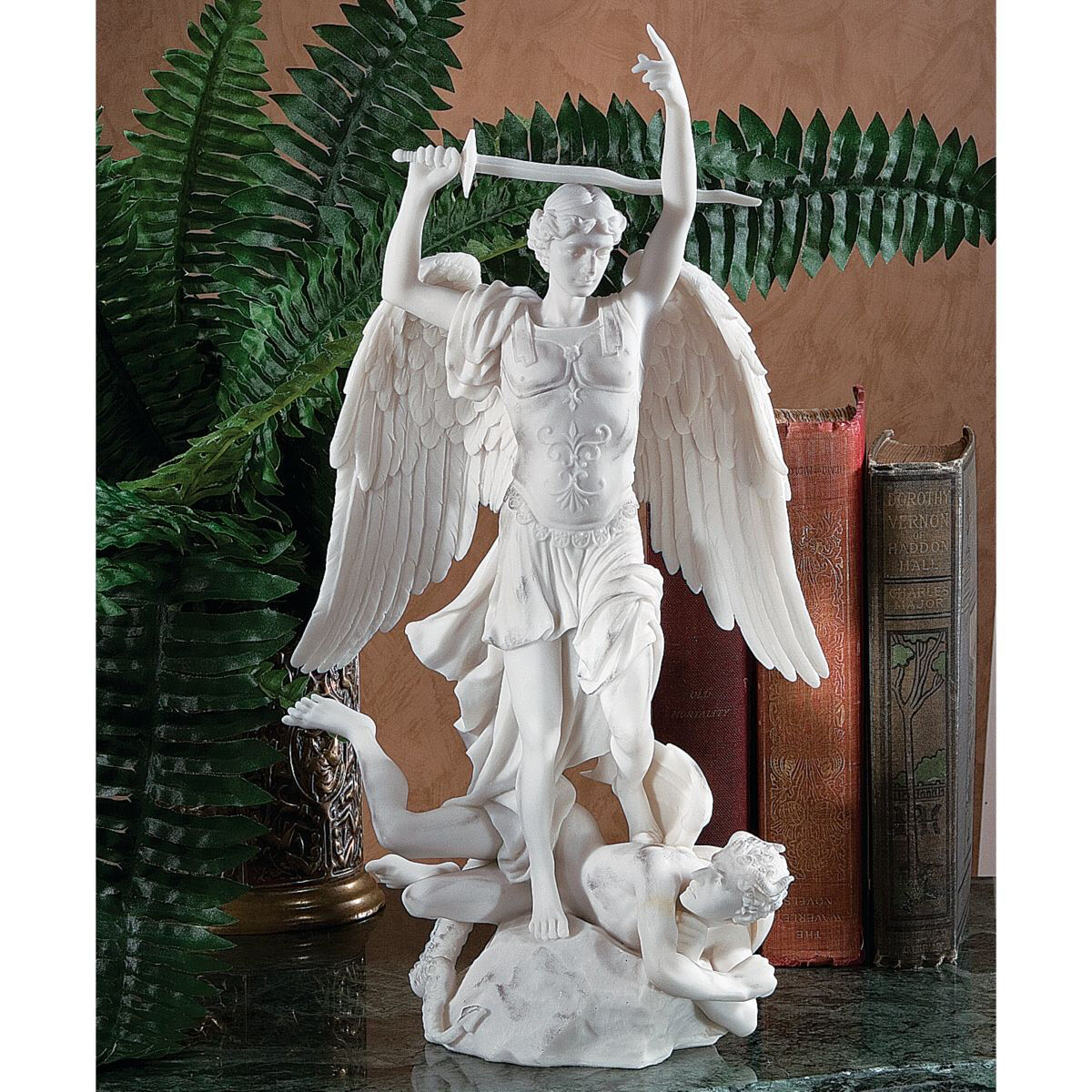 Fontaine Saint Michael Satan\'s Defeat Bonded Marble Sculpture Gallery Statue