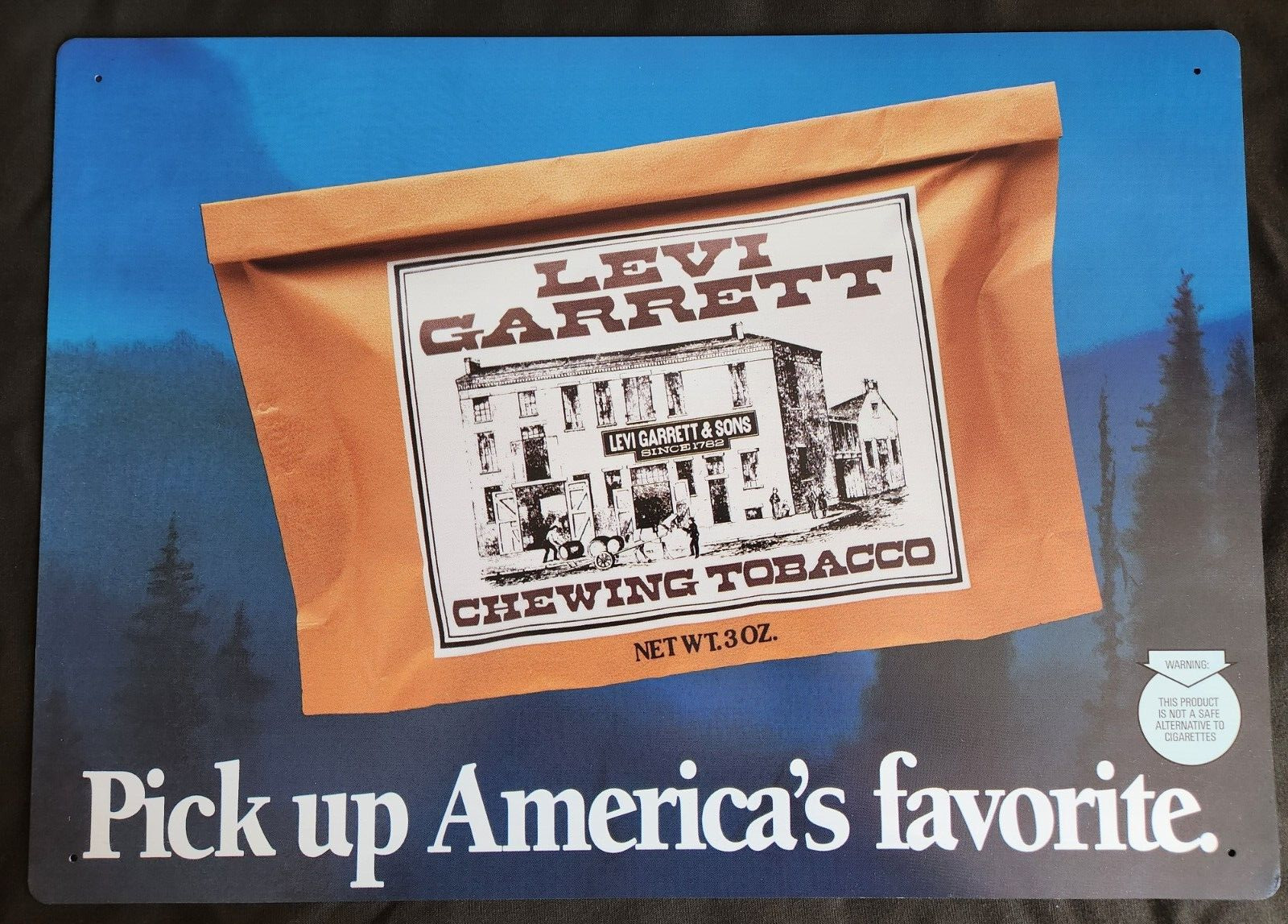 Levi Garrett Chewing Tobacco Tin Advertising Sign 21\