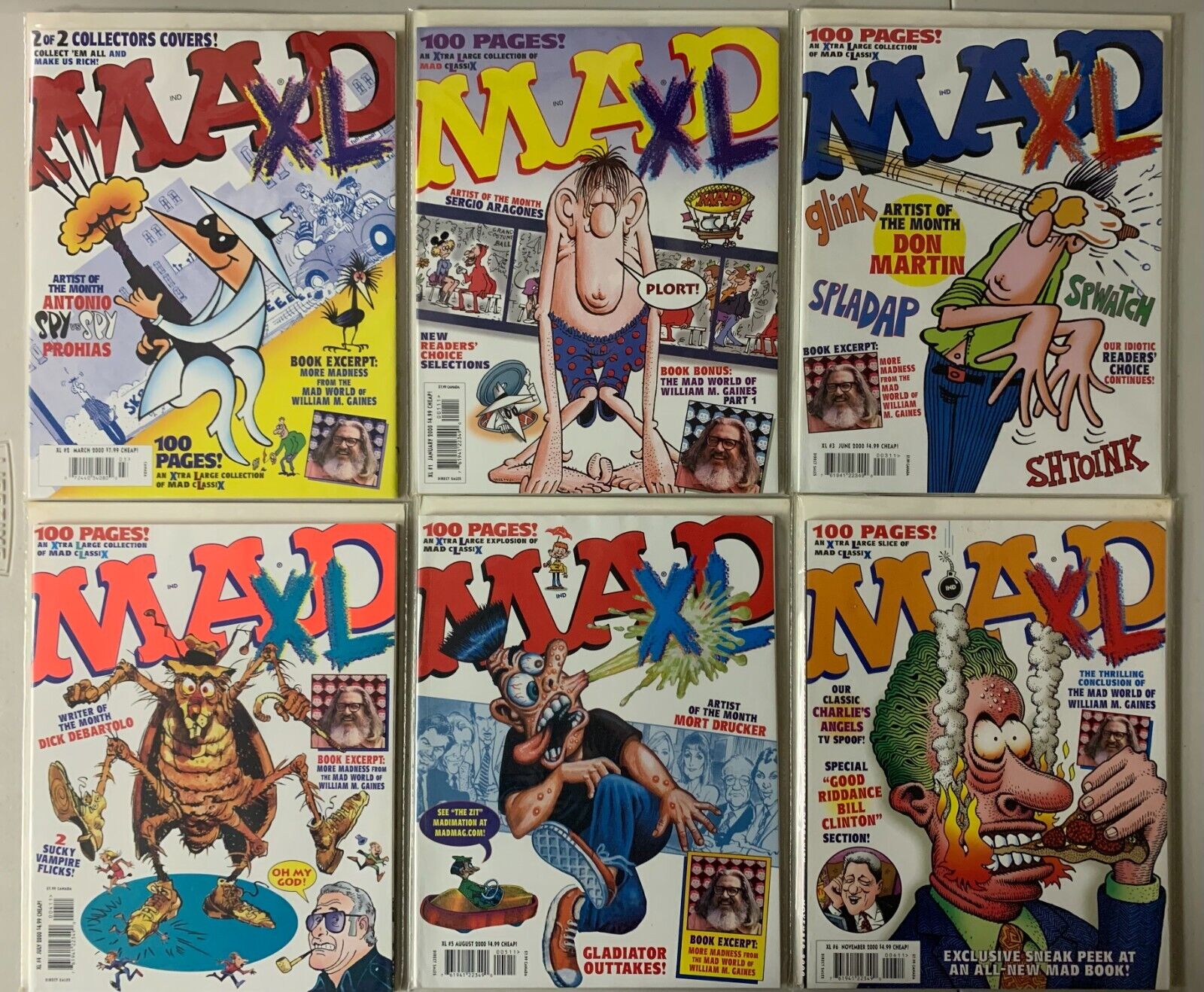 Mad XL Extra Large lot #1-14 EC 14 different books 8.0 VF (2000 to 2001)