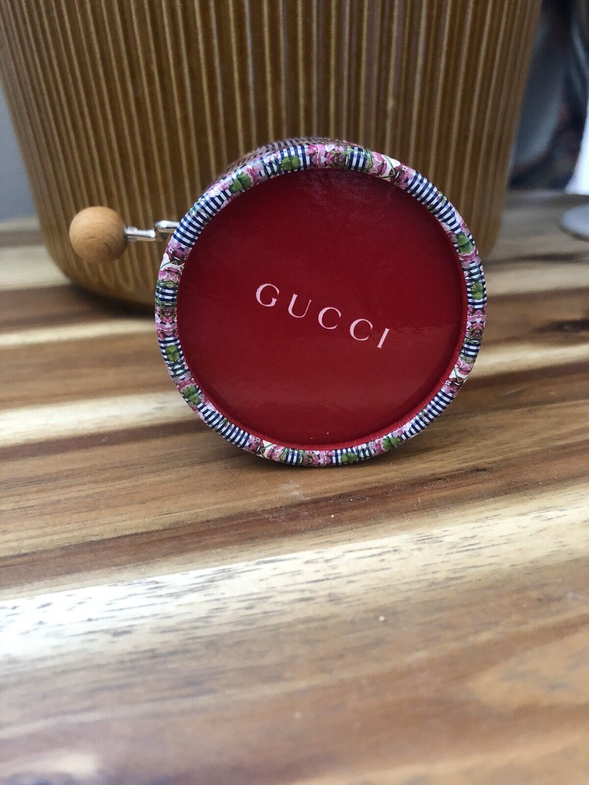 Gucci Music Box. Beautiful Floral Plaid Design. Wind Up. Tested And Works.