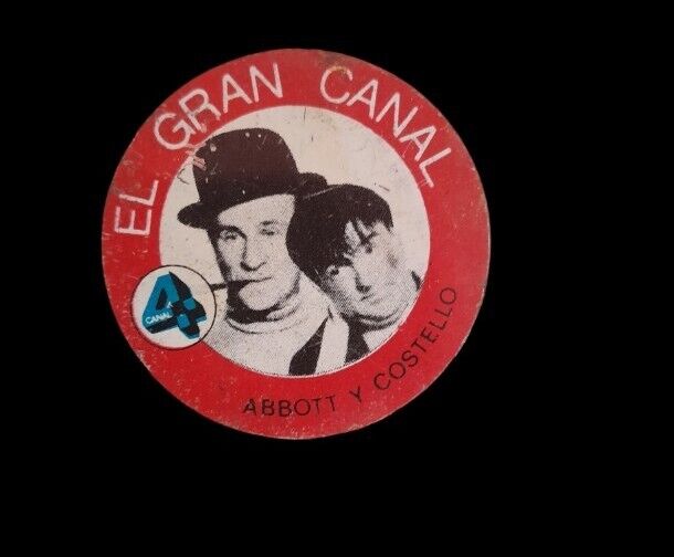 collectible round metal disc by the comedy duo Abbot and Costello 