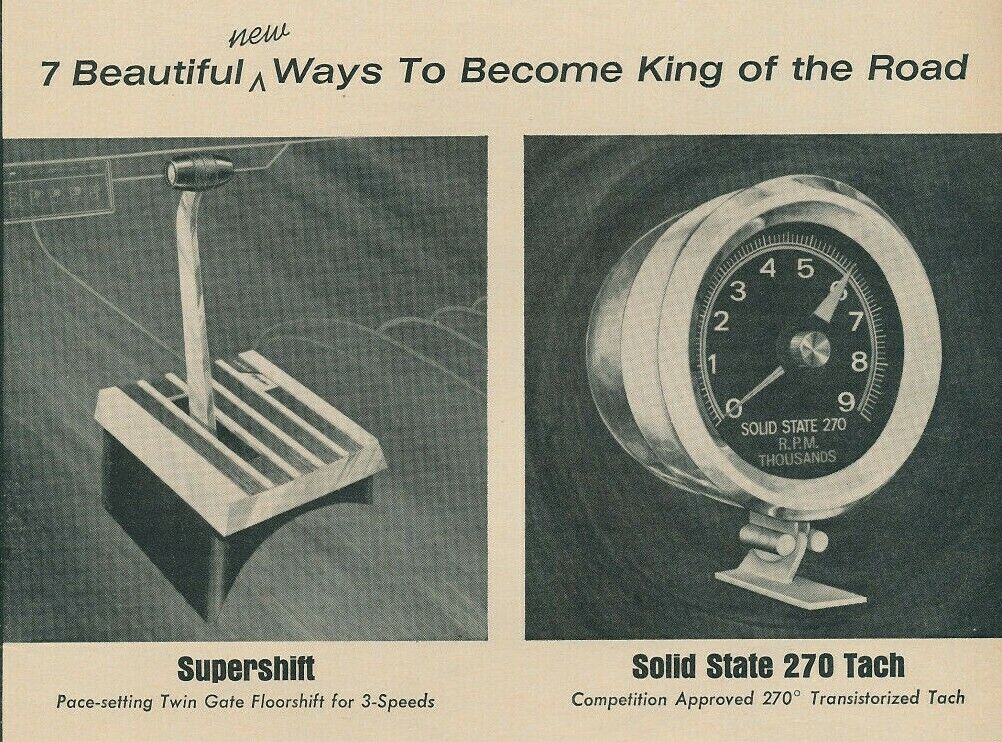 SparkOMatic Shifter Tach Tachometer Accessories Vintage Print Ad 1967