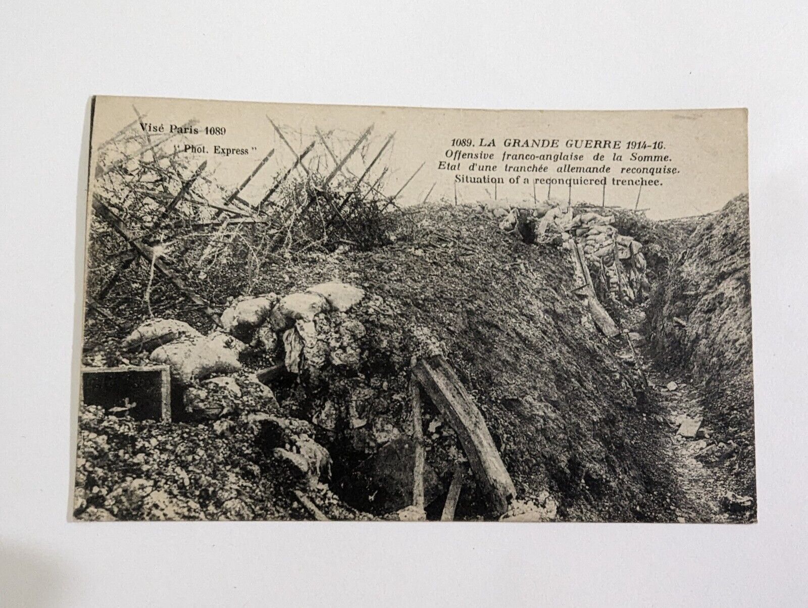 Vintage Postcard Vise Paris Grande Guerre War Trench 1914-1916 France