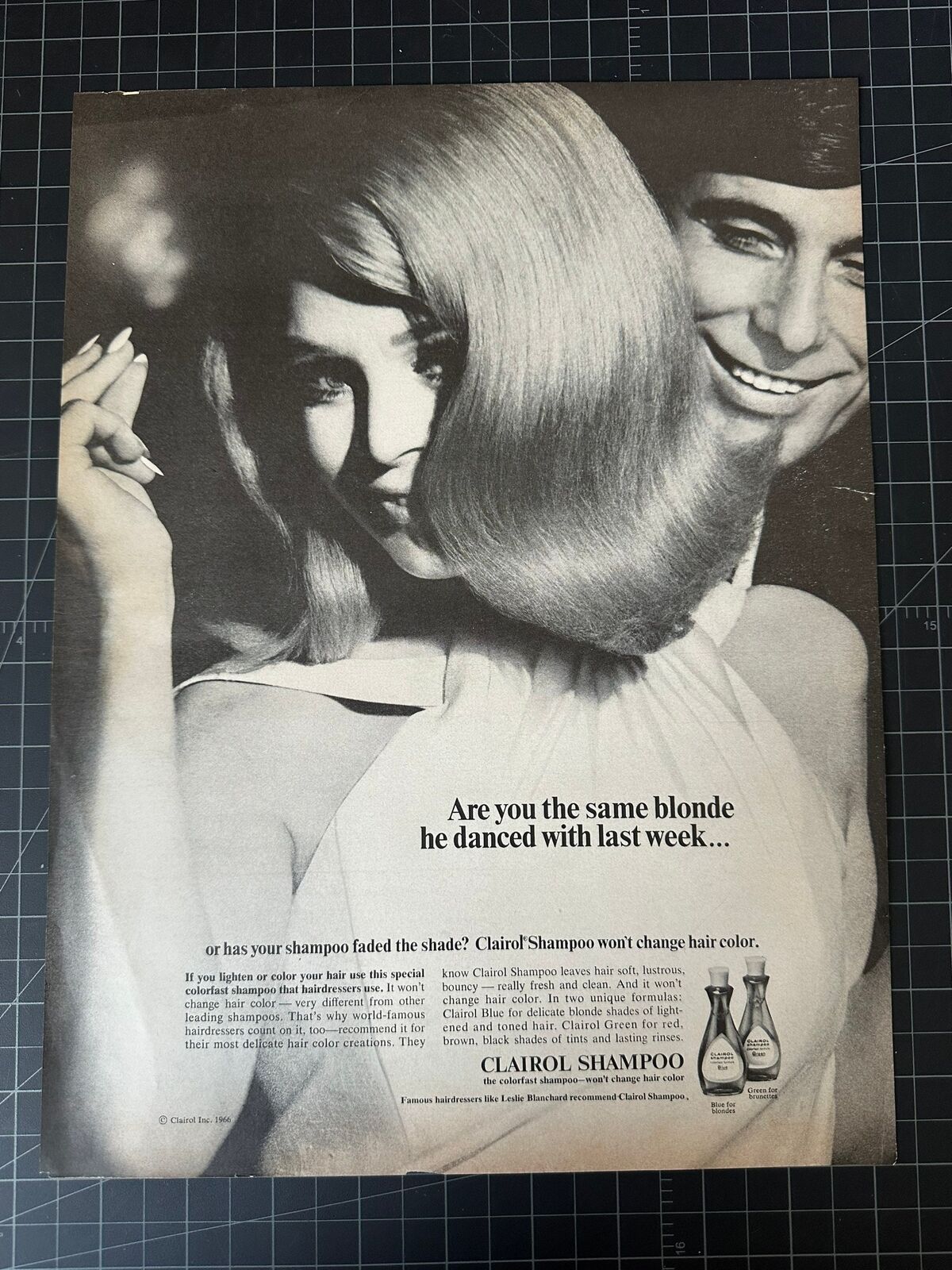 Vintage 1966 Clairol Shampoo Print Ad