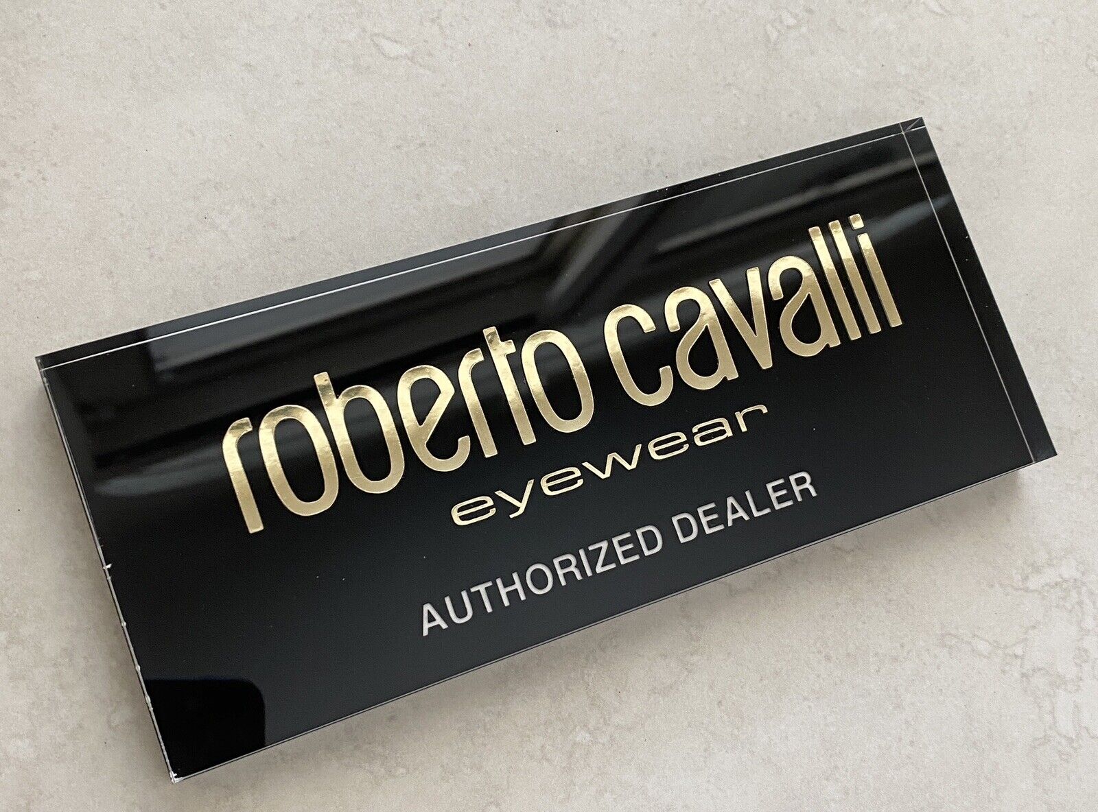 ROBERTO CAVALLI Logo Counter Display Plaque Authorized Dealer NEW AUTHENTIC
