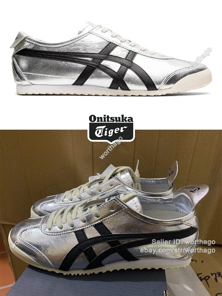 Onitsuka Tiger MEXICO 66 Sneakers Pure Silver/Black Unisex Running Shoe for All
