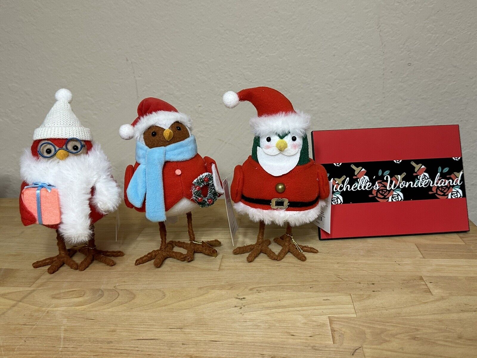 2023 Target Christmas 3pc Featherly Friends Fabric Bird Figurine Set  Wondershop