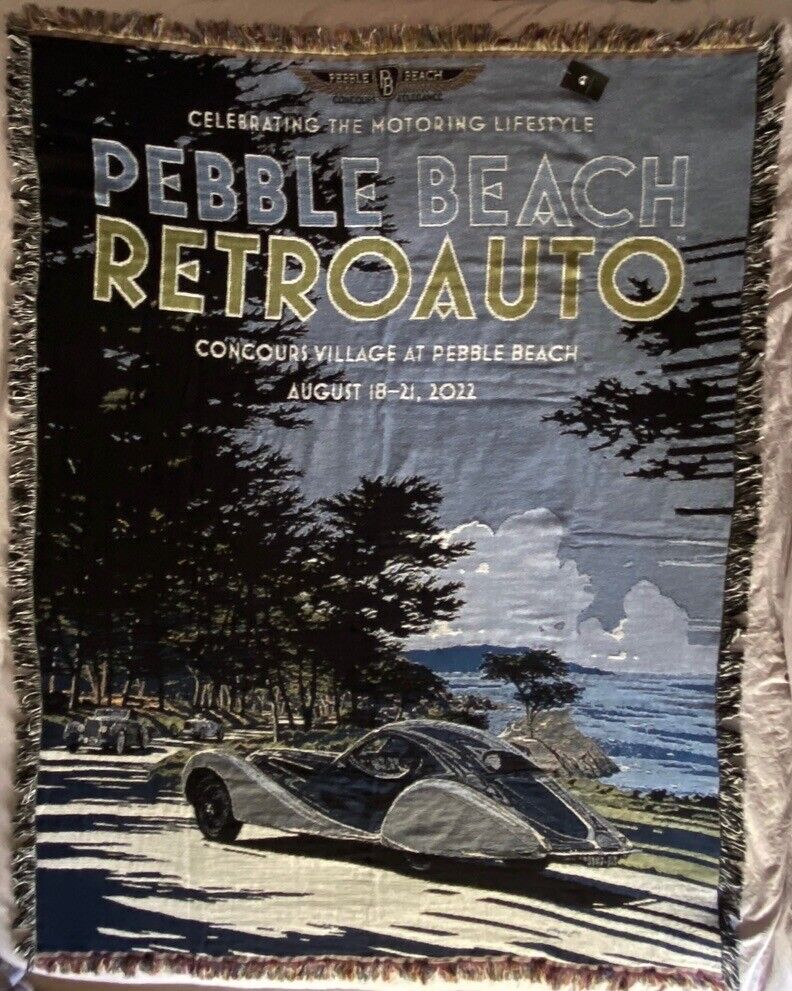 2022 Pebble Beach Concours Throw Blanket TALBOT-LAGO Teardrop Coupe Layzell