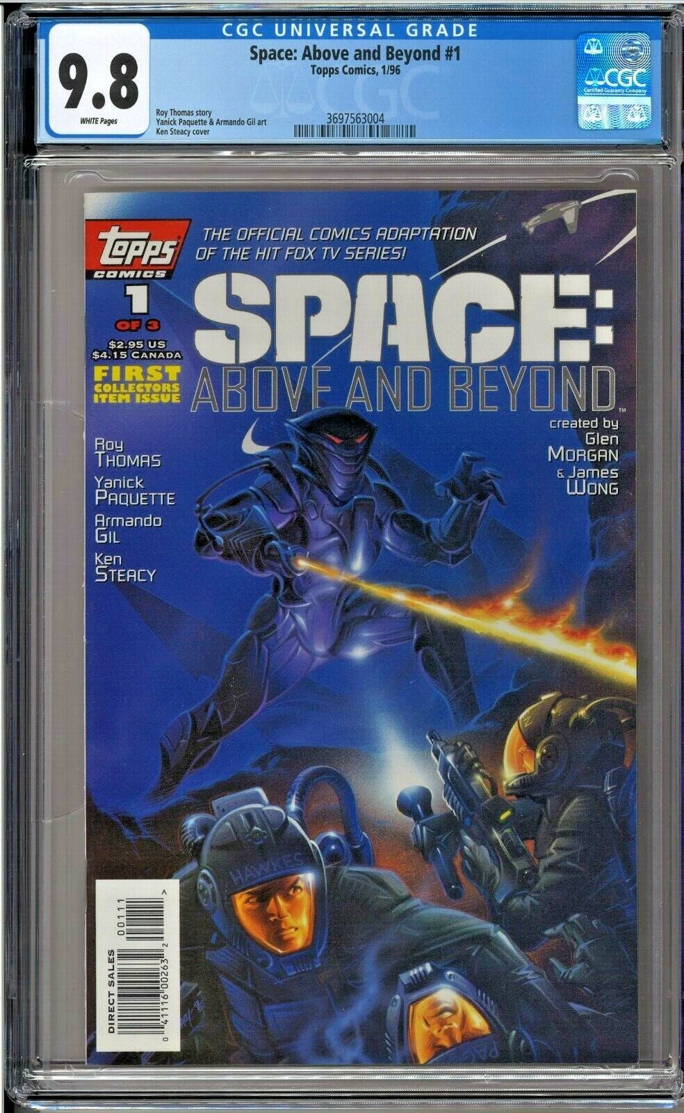 Space: Above and Beyond #1 CGC 9.8 White Pages Topps Comics