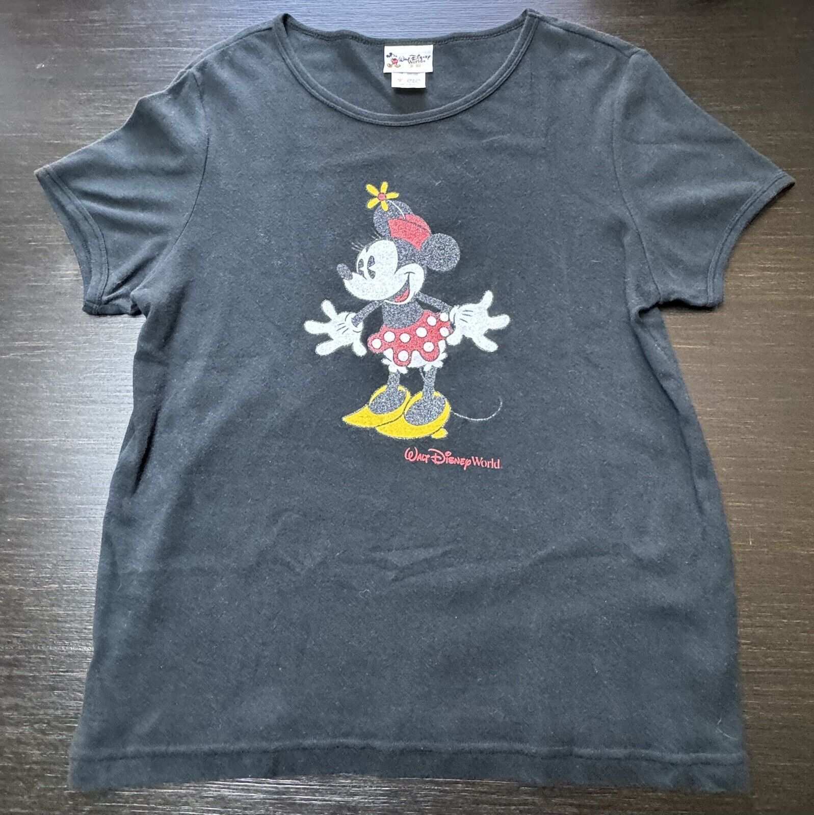 Walt Disney World Minnie Mouse Expression Shirt Woman’s Size XL Black 