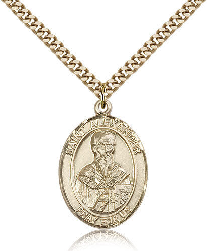 Saint Alexander Sauli Medal For Men - Gold Filled Necklace On 24 Chain - 30 ...