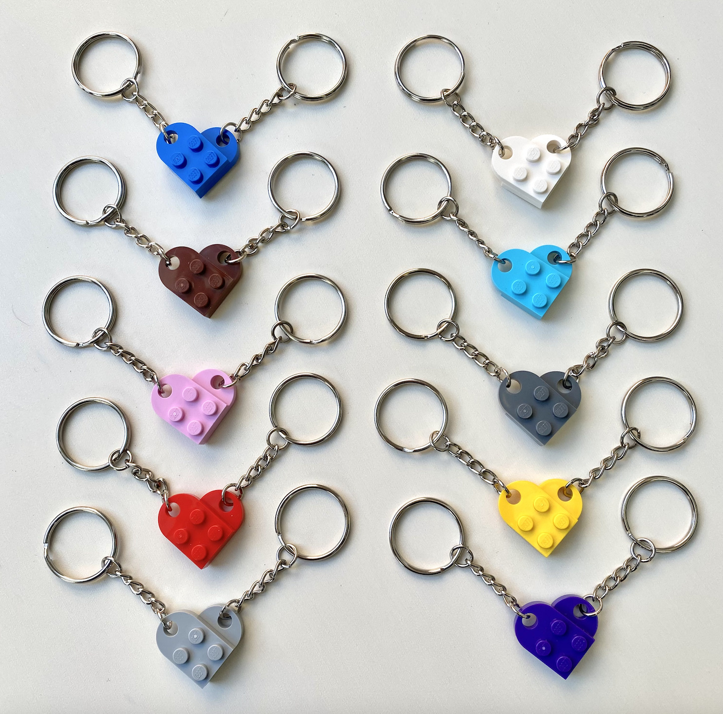 Lego Heart Key Chains & Heart Necklaces, Best Friend gift, Valentine gift, USA