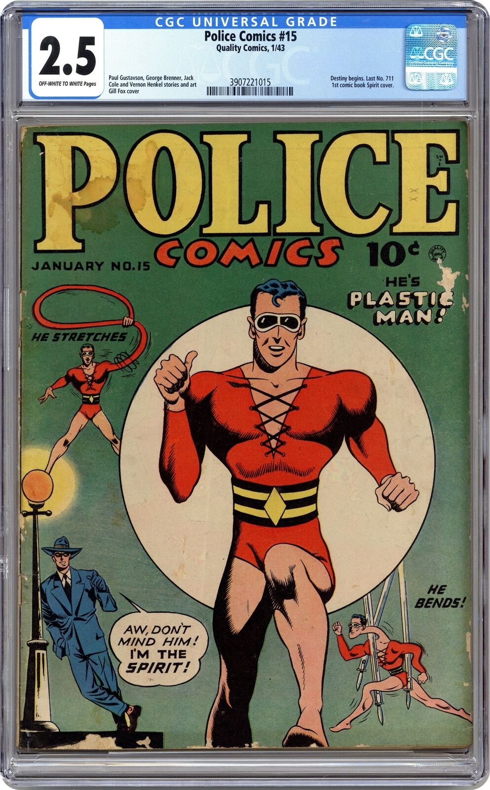 Police Comics #15 CGC 2.5 1943 3907221015