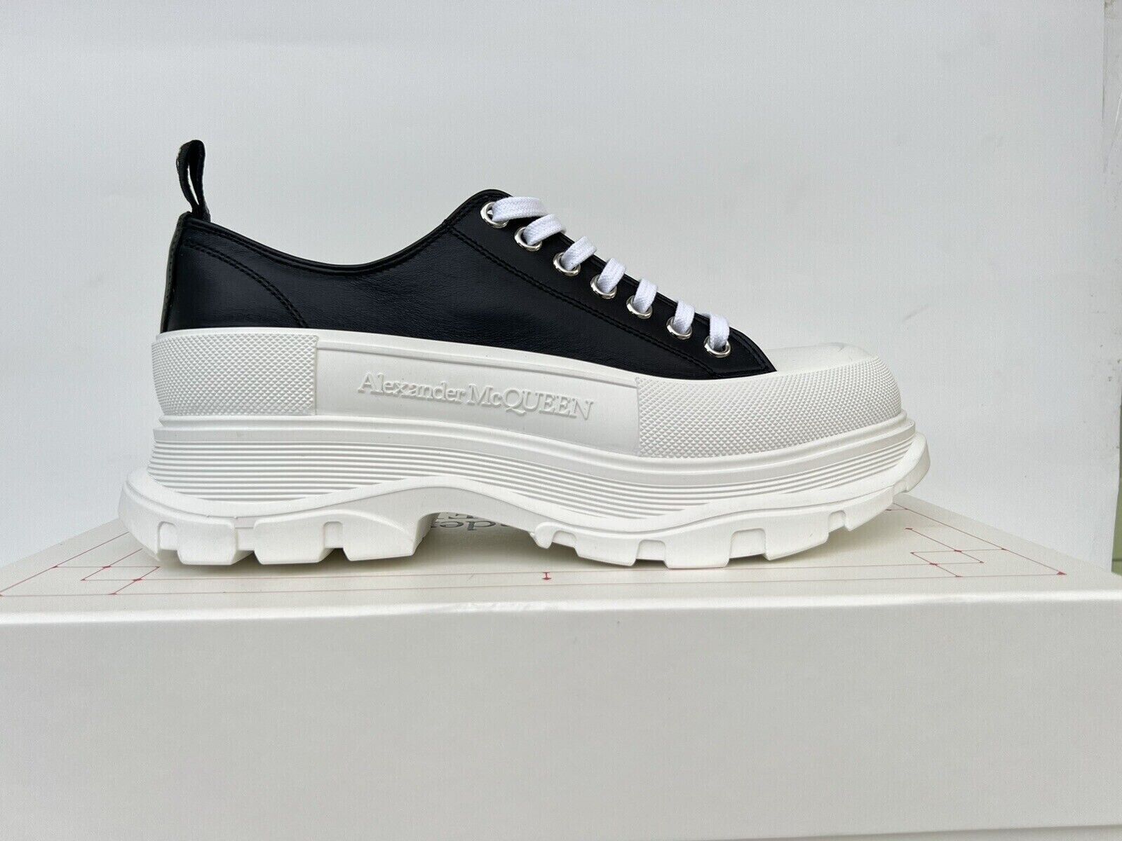 Men $695 Alexander McQueen White Black Tread Slick Sneaker Shoe Size EU 43 US 10