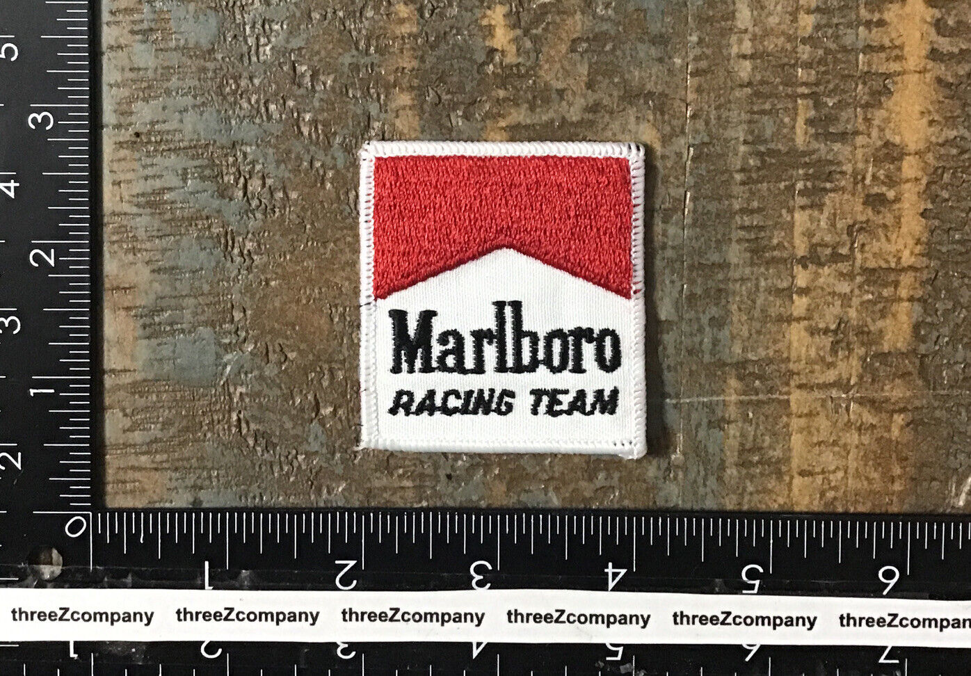 Vintage MARLBORO RACING TEAM Cigarettes Logo Iron-On Patch 1970's NASCAR Smoking