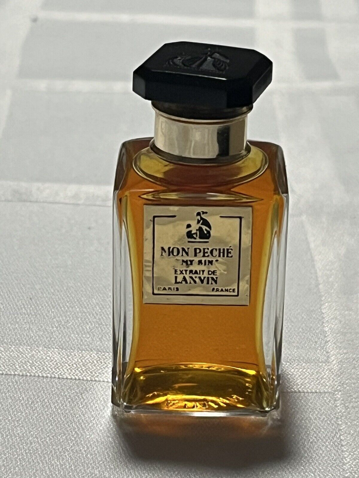 Vintage LANVIN MY SIN MON PECHE 15 grams - 1/2 oz  Extrait Perfum Splash Bottle