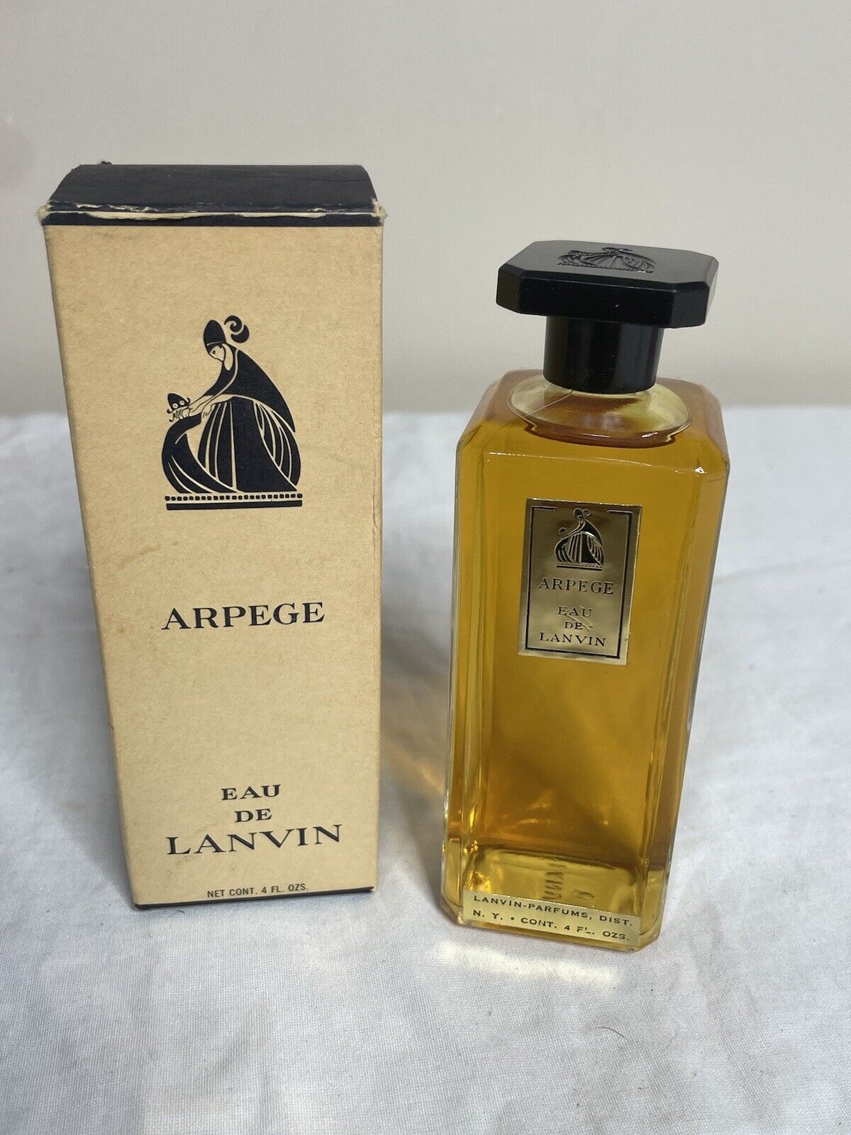 Vintage 60s Arpege Eau De Lanvin Parfum No. 815 Full Bottle Box 2 Fl. Oz Ladies