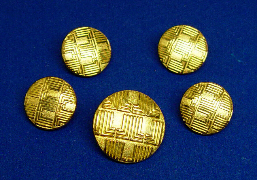 LANVIN blazer replacement buttons, 5 gold tone 2-part metal, good used condition