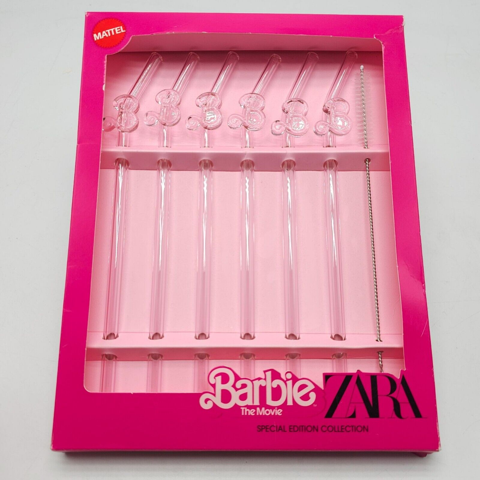Zara X Barbie Glass Straws New in Box Sold Out Barbie Movie
