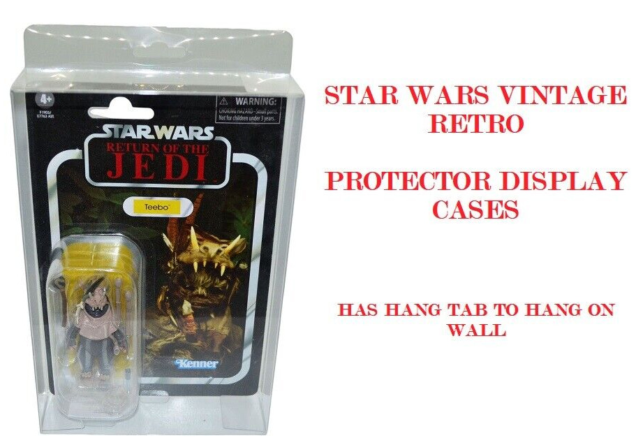 1 Star Wars Vintage Retro Action Figures Plastic Protectors Case Display Boxes