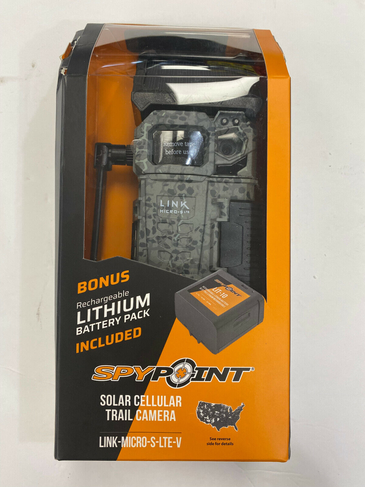 Spypoint Link Micro S LTE V Solar Trail Camera Verizon + Rechargeable Battery 