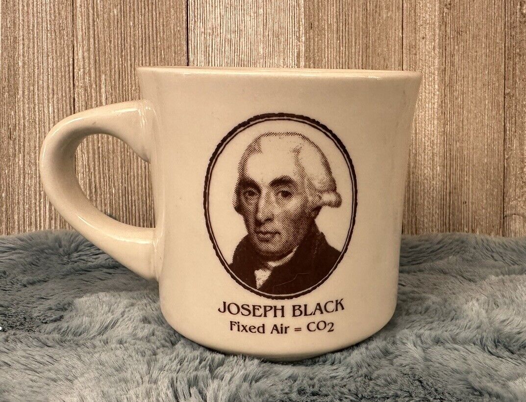 Coffee Mug Cup Joseph Black Fixed Air = CO2 Scott Specialty Gases Brown Gift EUC