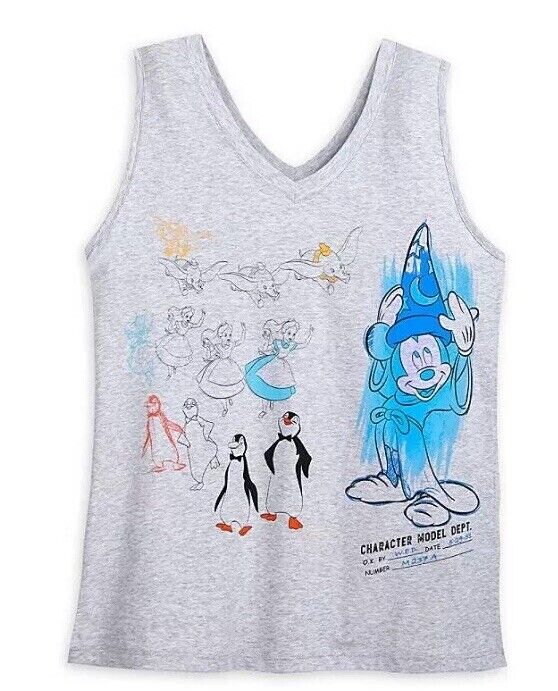 2020 Disney Parks Ink & Paint Mickey Character Sketch Tank Top M L XL NEW
