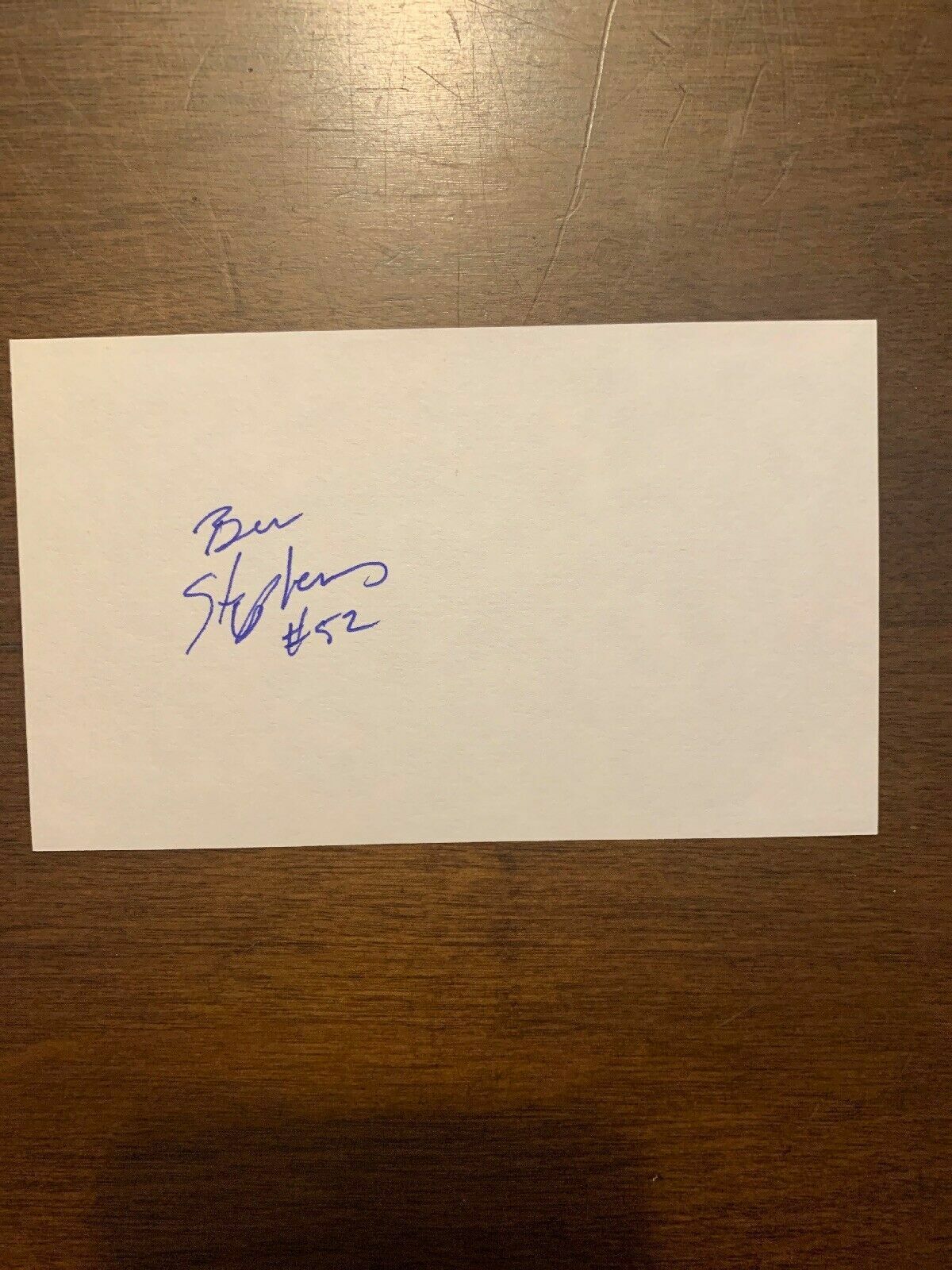 BEN STEPHENS - RICE FOOTBALL - AUTHENTIC AUTOGRAPH SIGNED INDEX -B2250